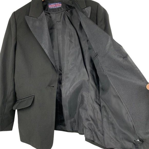 Womans Black Tuxedo Tux Jacket Coat Evening Uniform XS/S Ngoc Anh 0241 - Picture 3 of 8